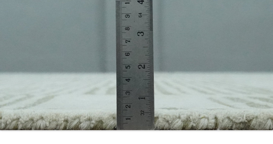 Custom Made Ivory and Olive Modern Stripes Design Hand Tufted wool Area Rug, Kids, Living Room and Bedroom Rug - The Rug Decor