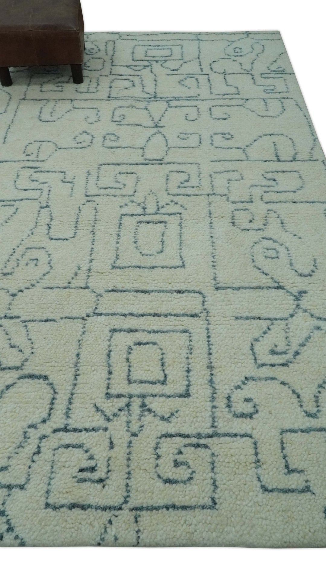 Ivory Maze Rug Custom Made Ivory, Beige and Gray Maze Design Hand knotted wool Area R ...