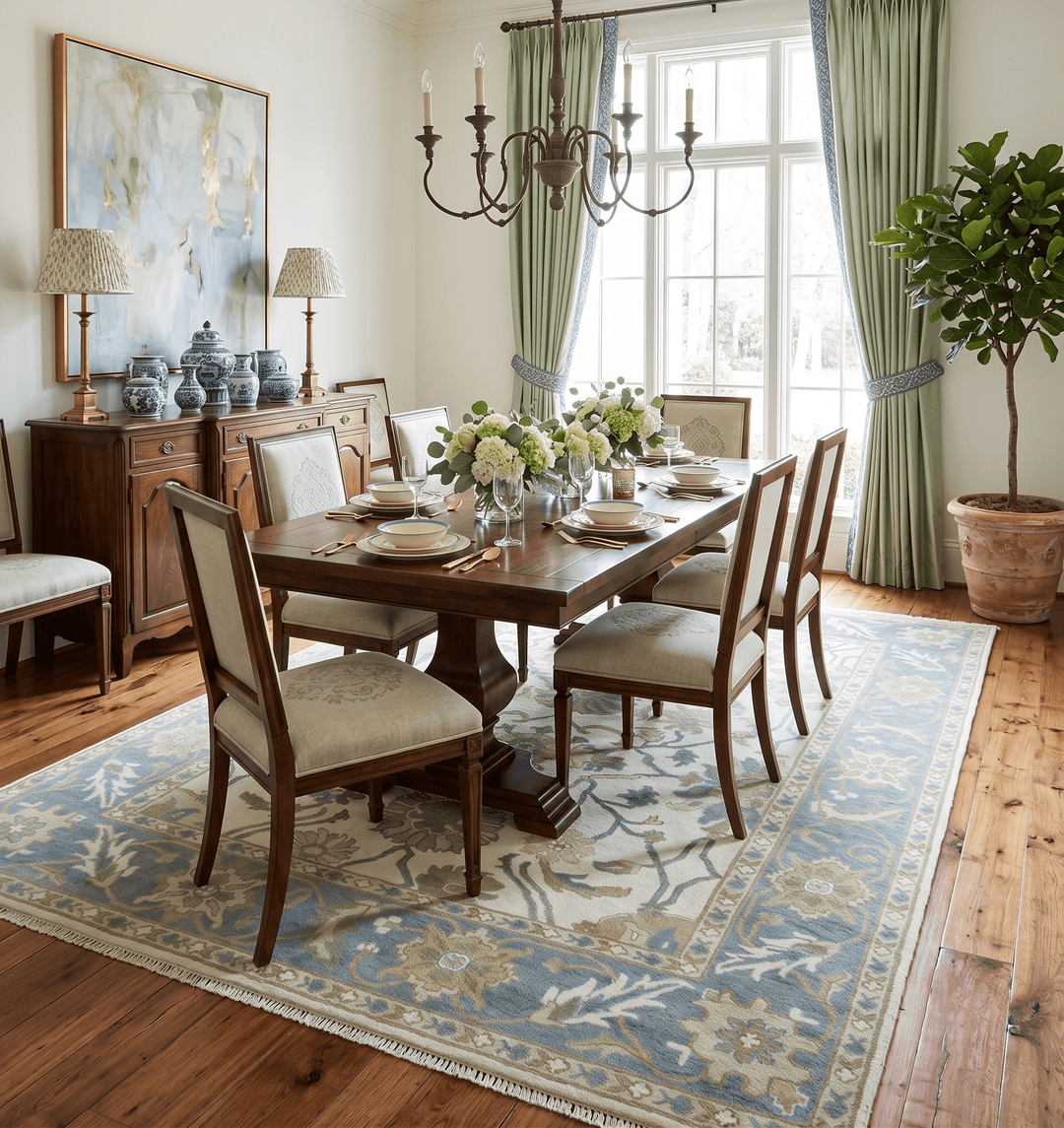 Custom Made Ivory, Gray and Beige Floral Hand Knotted Traditional Oushak Wool Rug - The Rug Decor