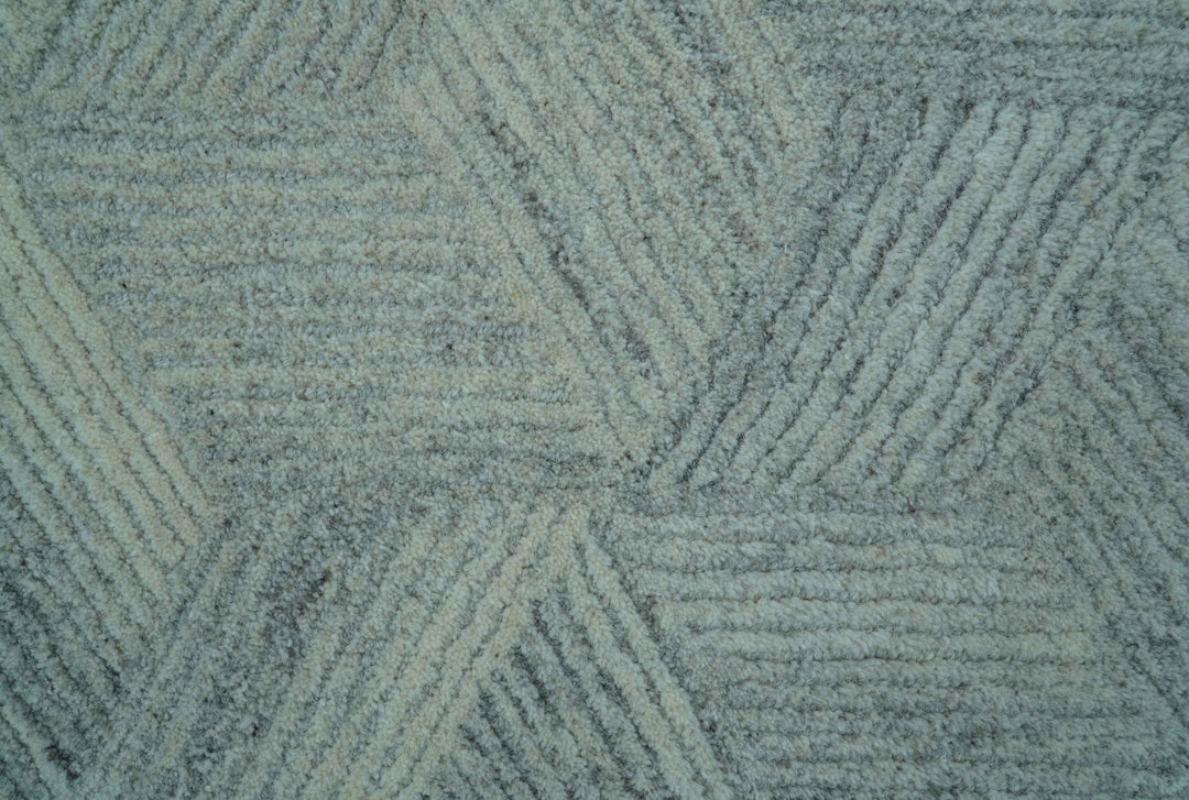 Custom Made Ivory, Gray and Beige Modern Contemporary Hand Tufted wool rug - The Rug Decor