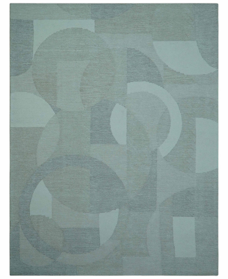 Custom Made Ivory, Gray and Beige Modern Contemporary Hand Tufted wool rug - The Rug Decor