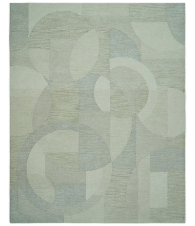 Custom Made Ivory, Gray and Beige Modern Contemporary Hand Tufted wool rug - The Rug Decor