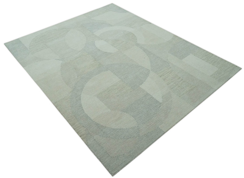 Custom Made Ivory, Gray and Beige Modern Contemporary Hand Tufted wool rug - The Rug Decor