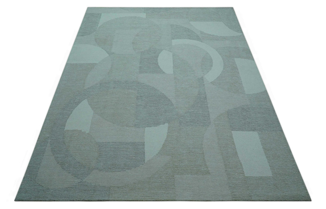 Custom Made Ivory, Gray and Beige Modern Contemporary Hand Tufted wool rug - The Rug Decor