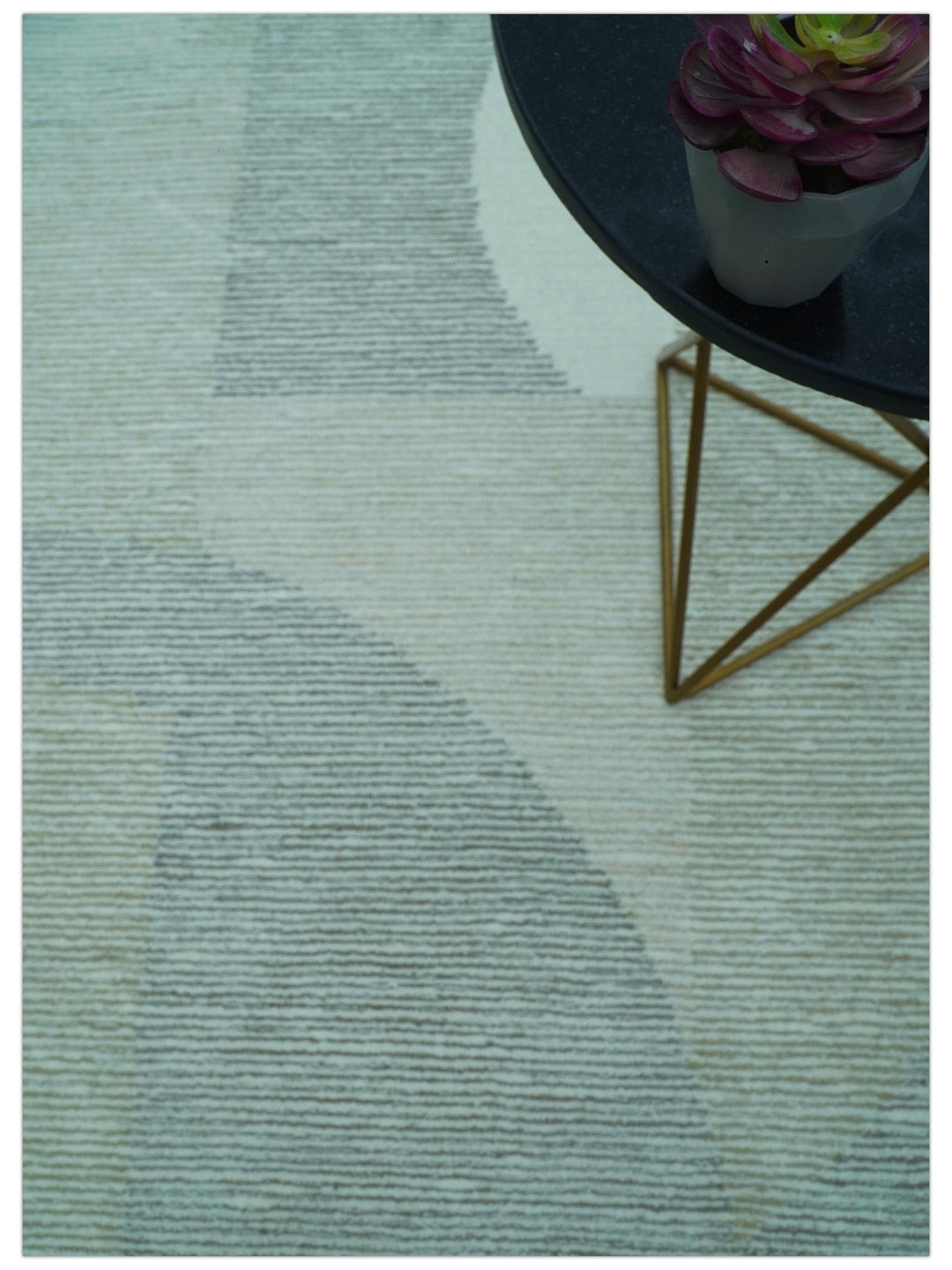 Custom Made Ivory, Gray and Beige Modern Contemporary Hand Tufted wool rug - The Rug Decor