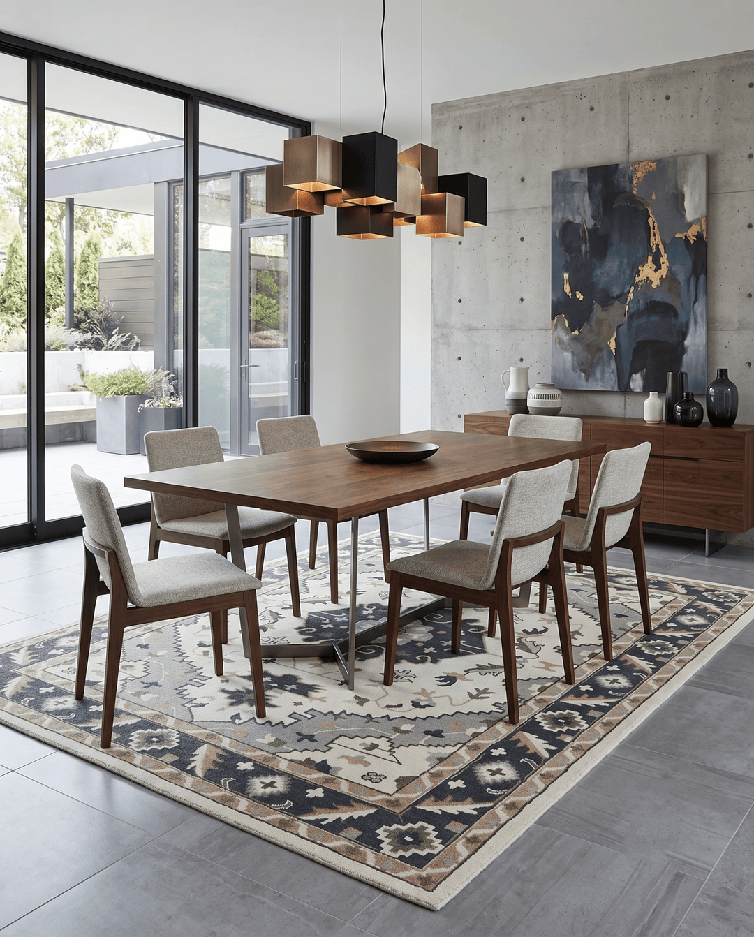 Custom Made Ivory, Gray, Camel and Charcoal Traditional Multi Size Wool Area Rug - The Rug Decor