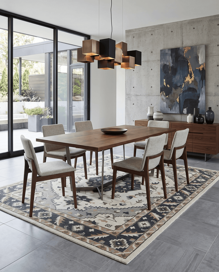 Custom Made Ivory, Gray, Camel and Charcoal Traditional Multi Size Wool Area Rug - The Rug Decor