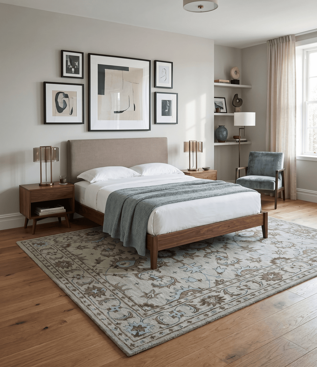 Custom Made Ivory, Taupe and Aqua Traditional Hand Tufted wool area rug - The Rug Decor