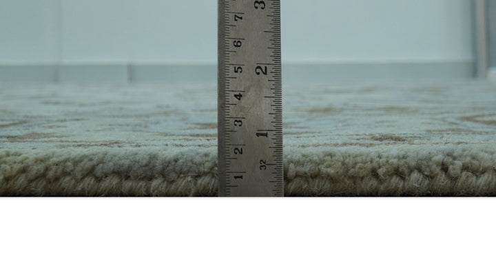 Custom Made Ivory, Taupe and Aqua Traditional Hand Tufted wool area rug - The Rug Decor