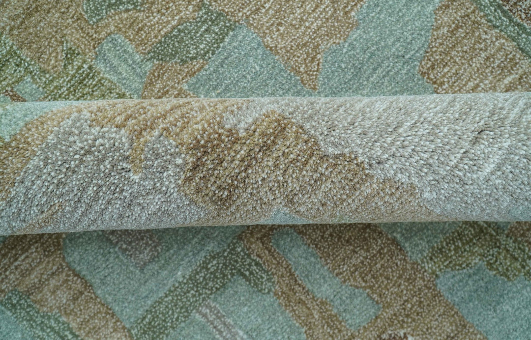 Custom Made Modern Abstract Blue Hand Tufted Wool Area Rug - The Rug Decor