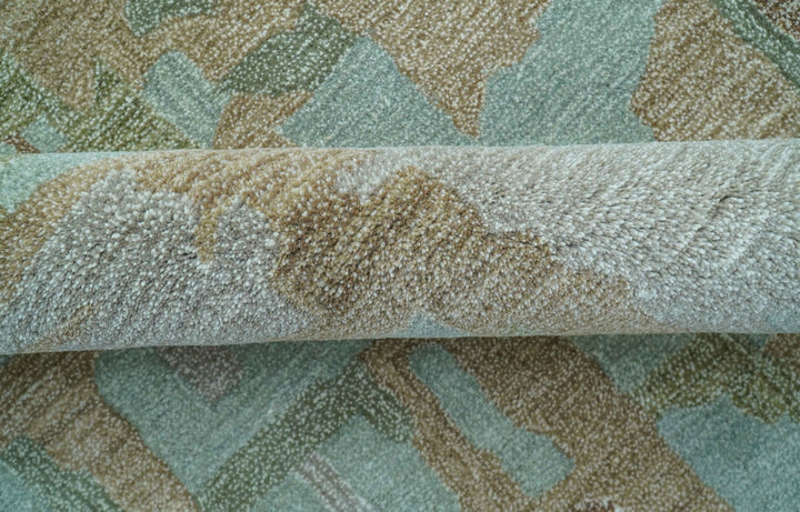 Custom Made Modern Abstract Blue Hand Tufted Wool Area Rug - The Rug Decor