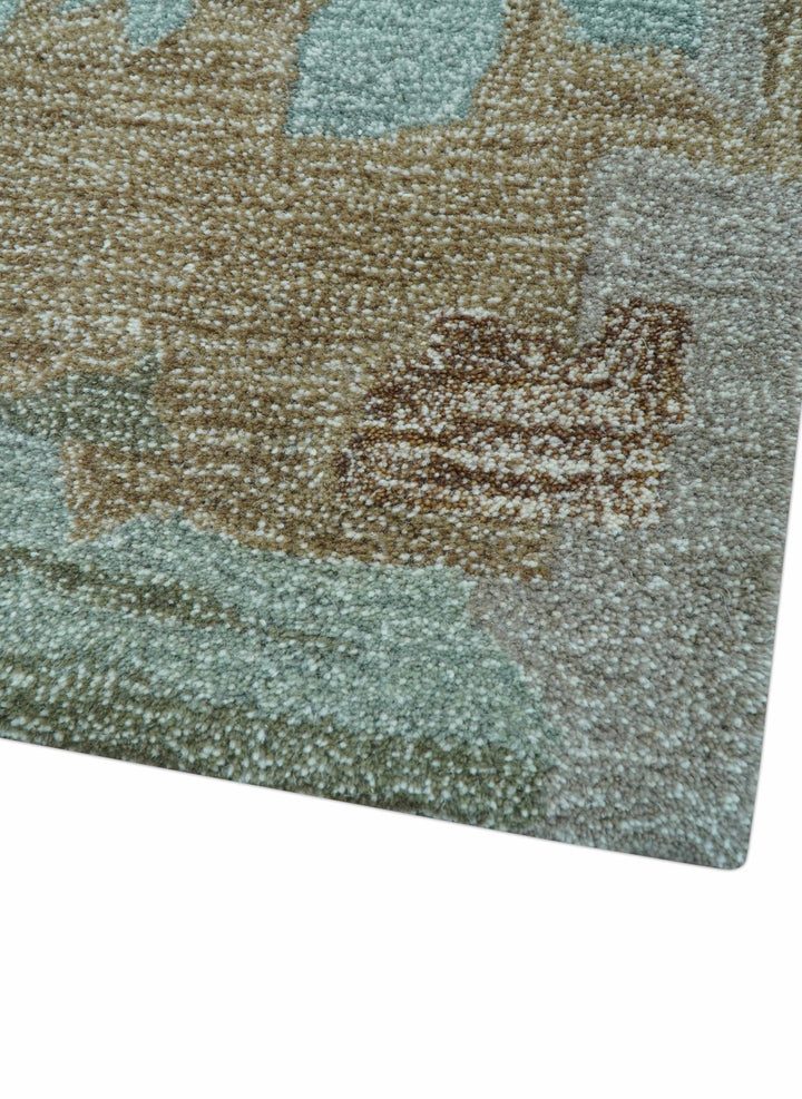 Custom Made Modern Abstract Blue Hand Tufted Wool Area Rug - The Rug Decor