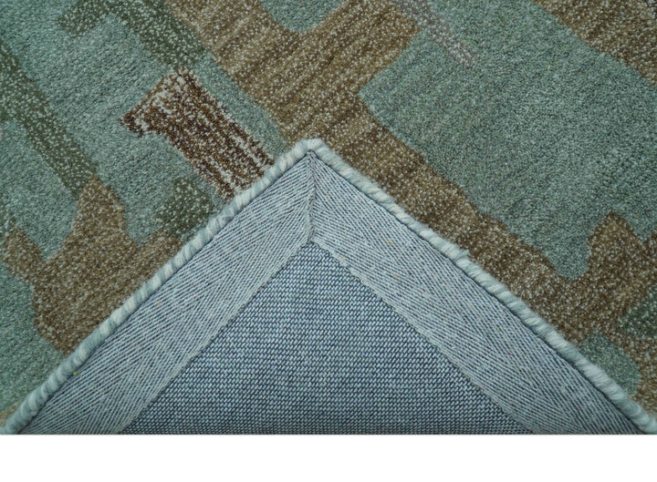 Custom Made Modern Abstract Blue Hand Tufted Wool Area Rug - The Rug Decor