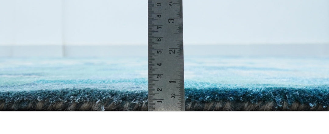 Custom Made Modern Abstract Blue Hand Tufted Wool Art - Silk Rug - The Rug Decor