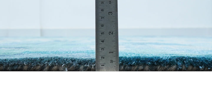 Custom Made Modern Abstract Blue Hand Tufted Wool Art - Silk Rug - The Rug Decor