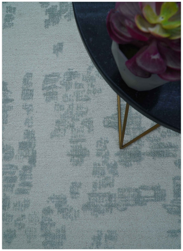 Custom Made Modern Abstract Gray Hand Tufted wool rug - The Rug Decor
