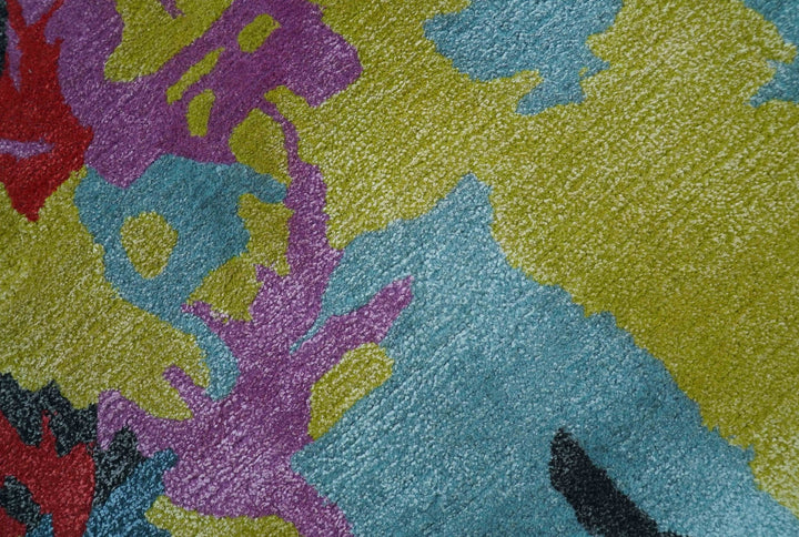 Custom Made Modern Abstract Multi - color Hand Tufted Wool - Art Silk Rug - The Rug Decor