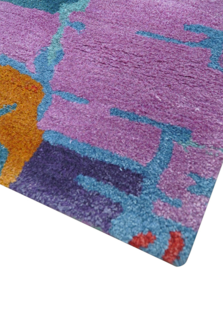 Custom Made Modern Abstract Multi - color Hand Tufted Wool - Art Silk Rug - The Rug Decor