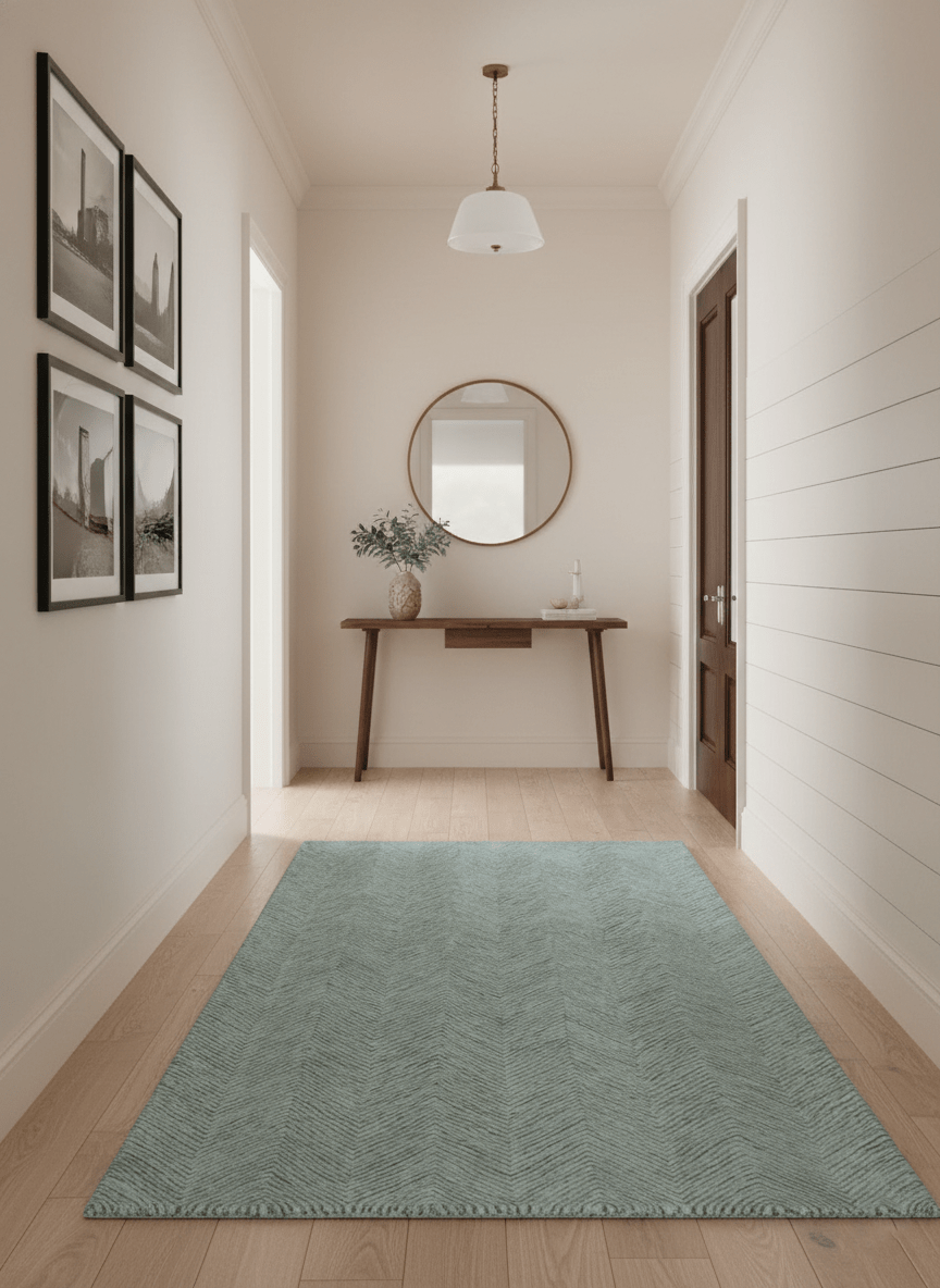 Custom Made Modern Chevron Ivory And Brown Hand Tufted Wool Area Rug - The Rug Decor