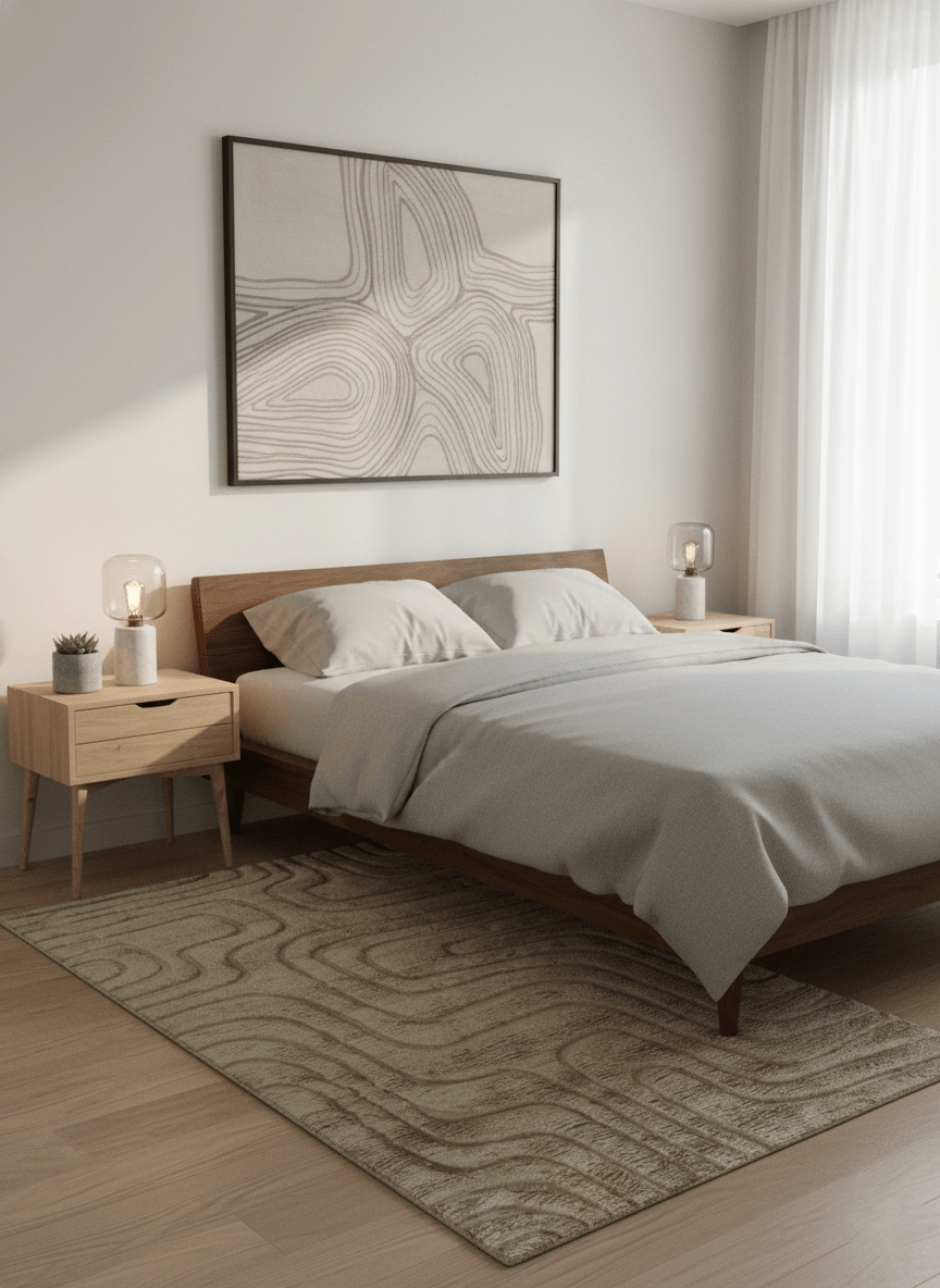 Custom Made Modern Contemporary Beige And Gray Hand Knotted Wool Rug - The Rug Decor