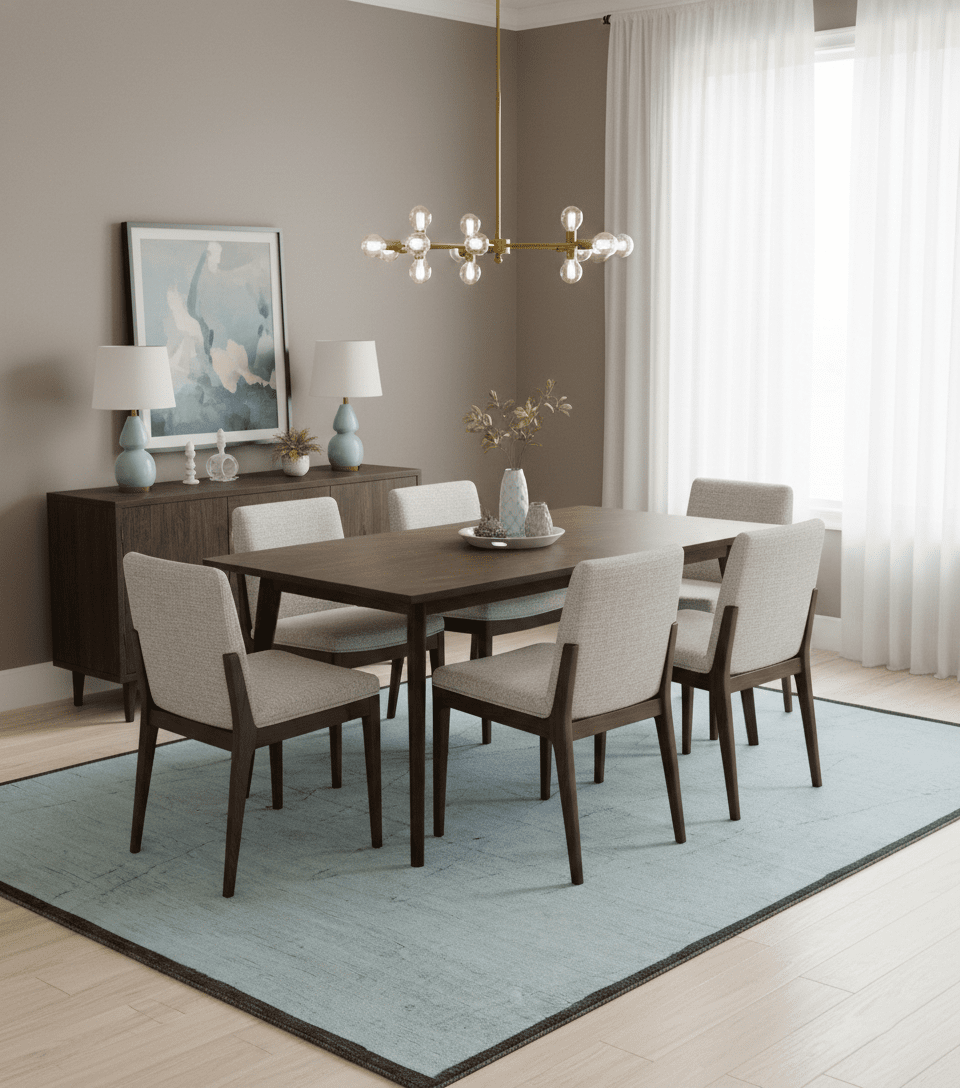 Custom Made Modern Contemporary White and Brown Hand Knotted Wool Rug - The Rug Decor