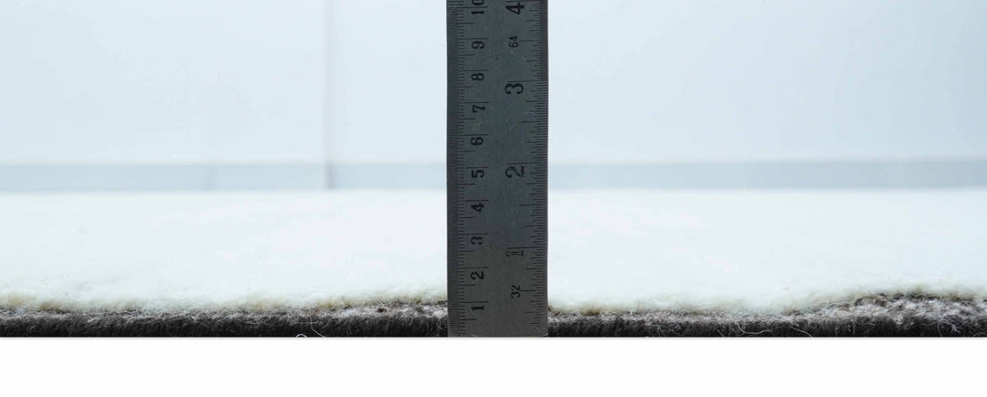 Custom Made Modern Contemporary White and Brown Hand Knotted Wool Rug - The Rug Decor