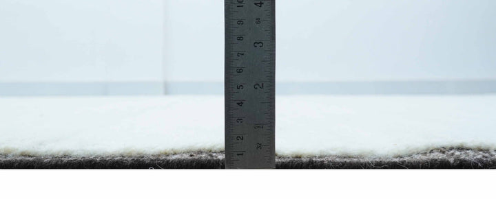 Custom Made Modern Contemporary White and Brown Hand Knotted Wool Rug - The Rug Decor