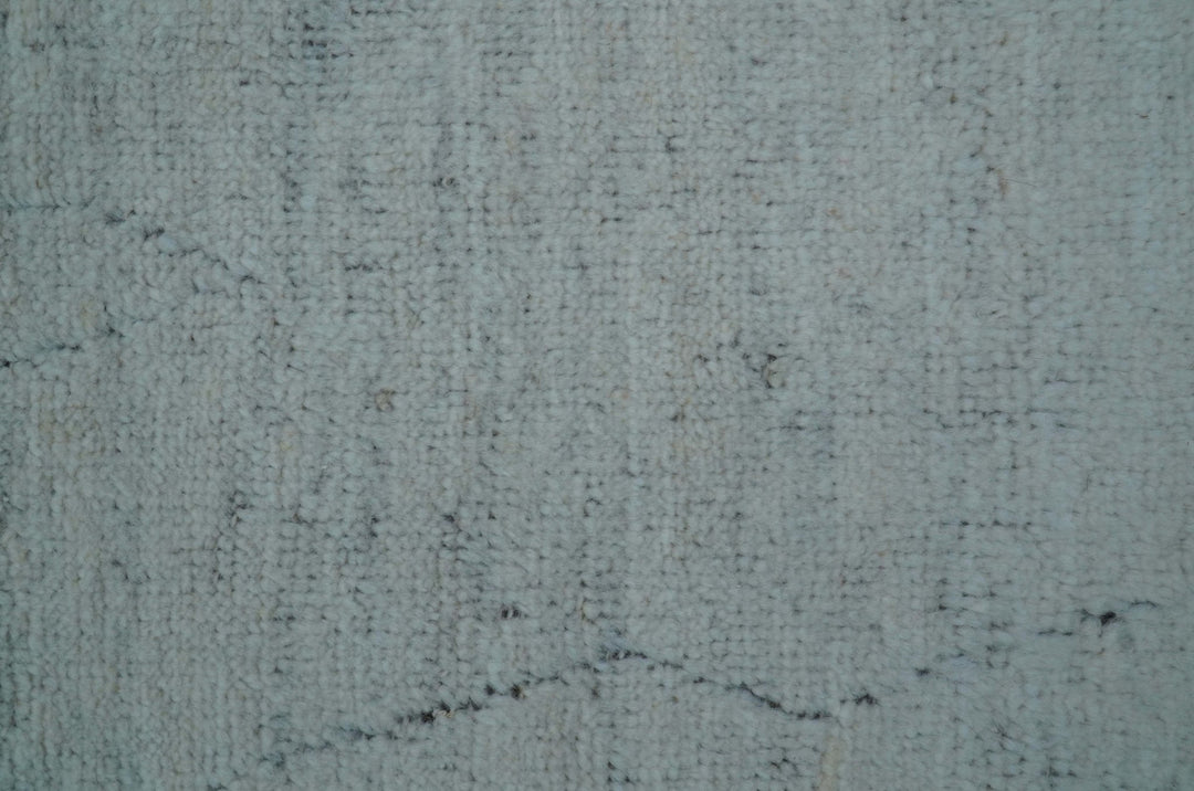 Custom Made Modern Contemporary White and Brown Hand Knotted Wool Rug - The Rug Decor