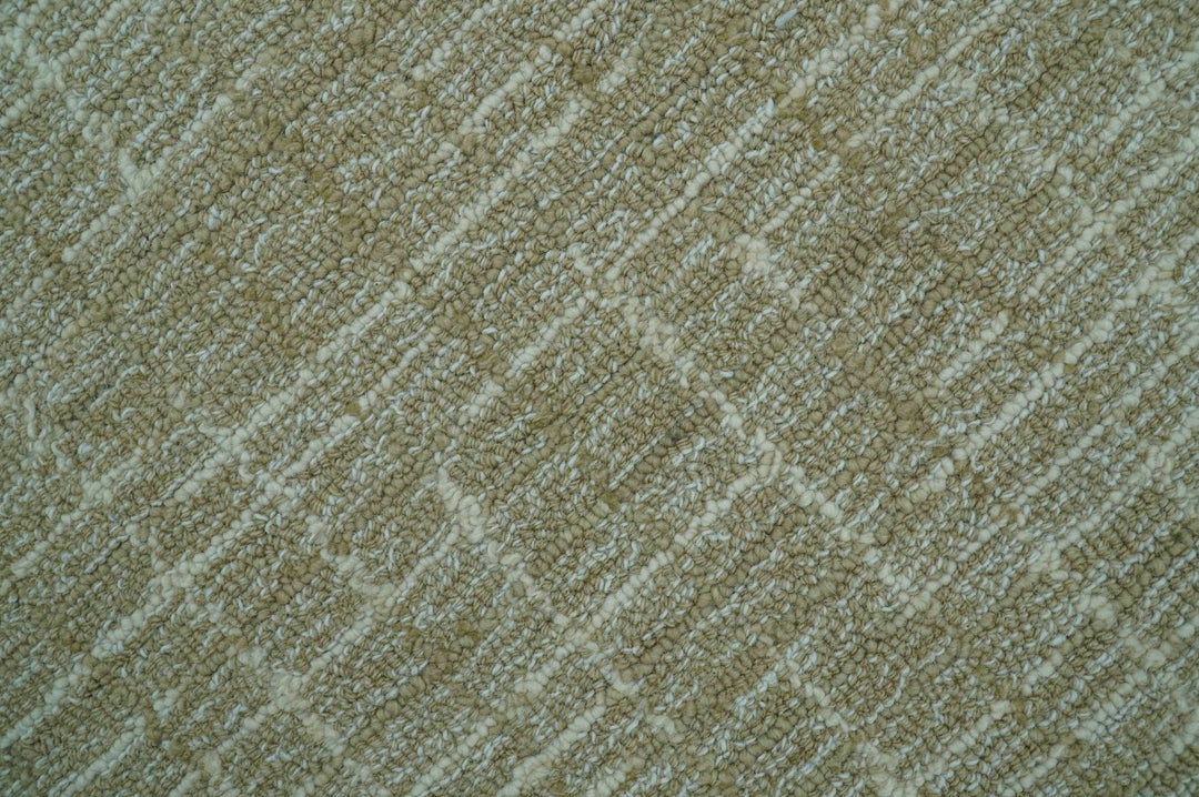 Custom Made Modern Geometrical Beige Hand Tufted Wool Area Rug - The Rug Decor