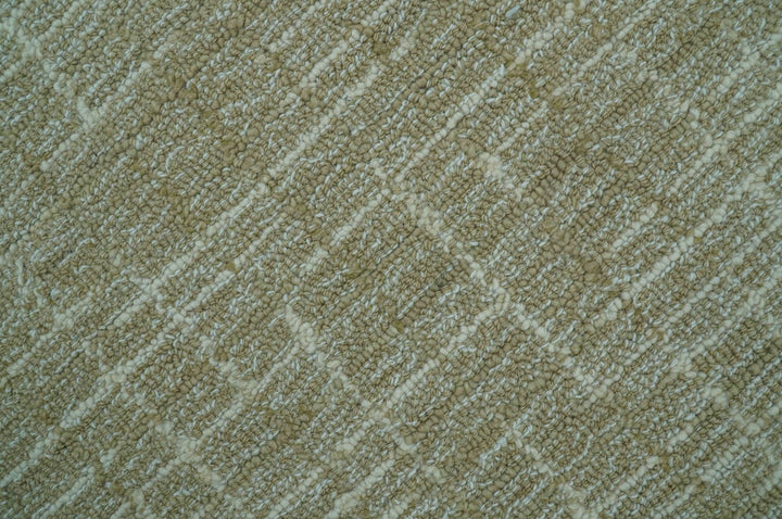 Custom Made Modern Geometrical Beige Hand Tufted Wool Area Rug - The Rug Decor