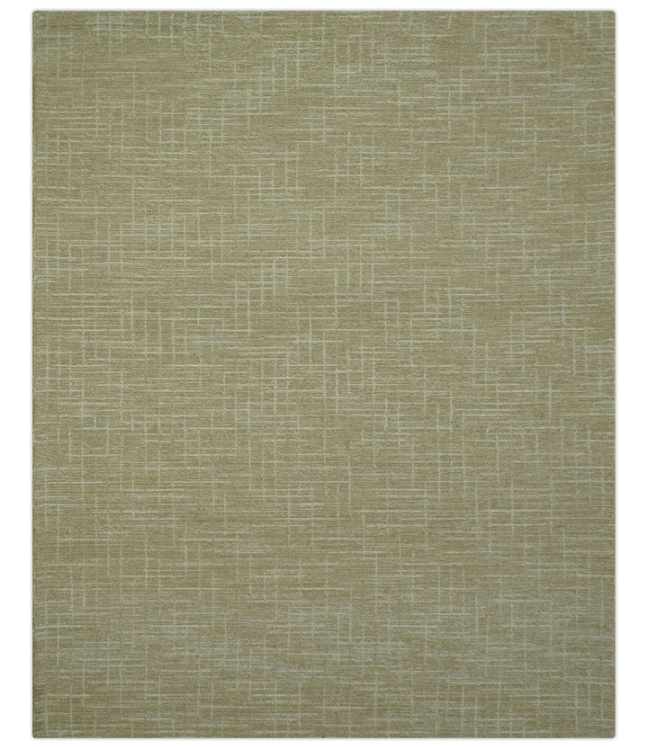 Custom Made Modern Geometrical Beige Hand Tufted Wool Area Rug - The Rug Decor