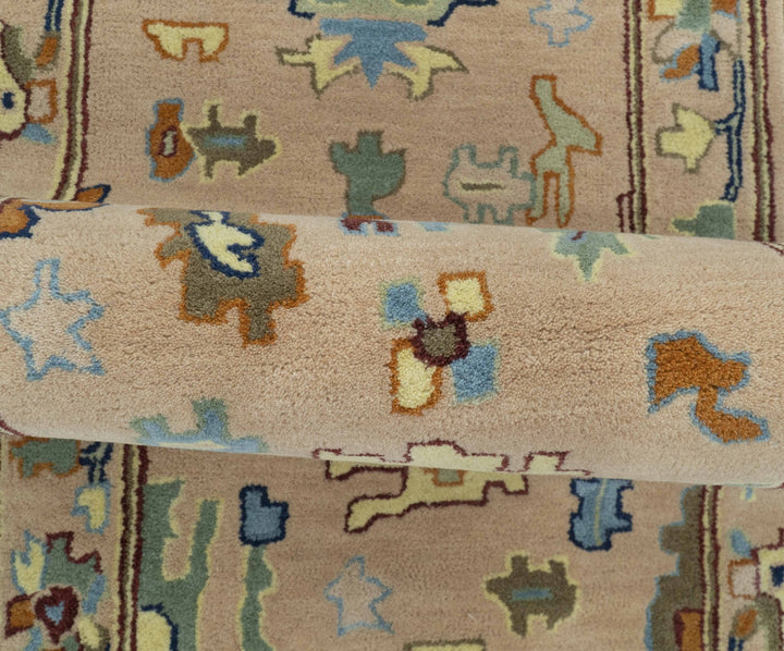 Custom Made Modern Oushak Peach And Rust Hand Tufted Runner Wool Rug - The Rug Decor