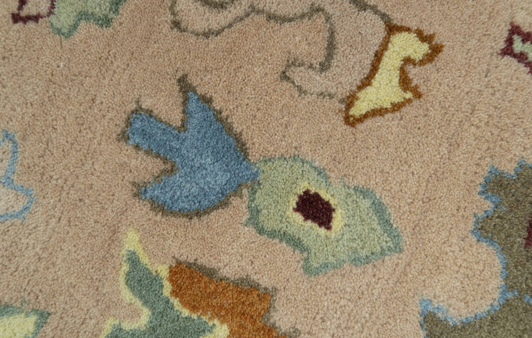 Custom Made Modern Oushak Peach And Rust Hand Tufted Runner Wool Rug - The Rug Decor