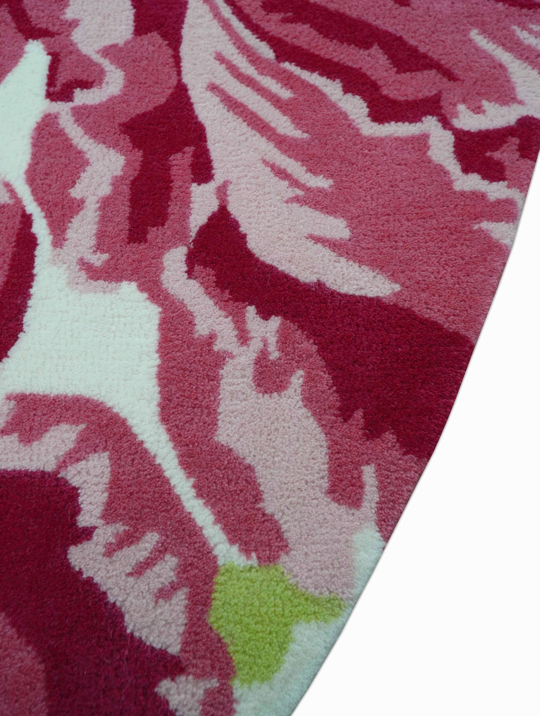 Custom Made Modern Pink Floral Hand Tufted Wool Rug - The Rug Decor