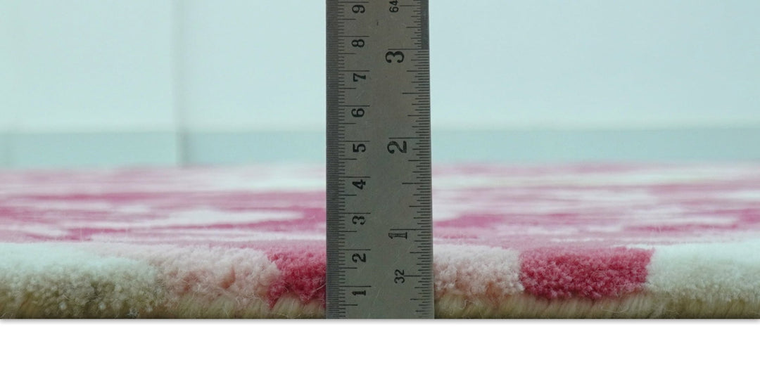 Custom Made Modern Pink Floral Hand Tufted Wool Rug - The Rug Decor