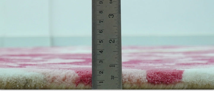 Custom Made Modern Pink Floral Hand Tufted Wool Rug - The Rug Decor