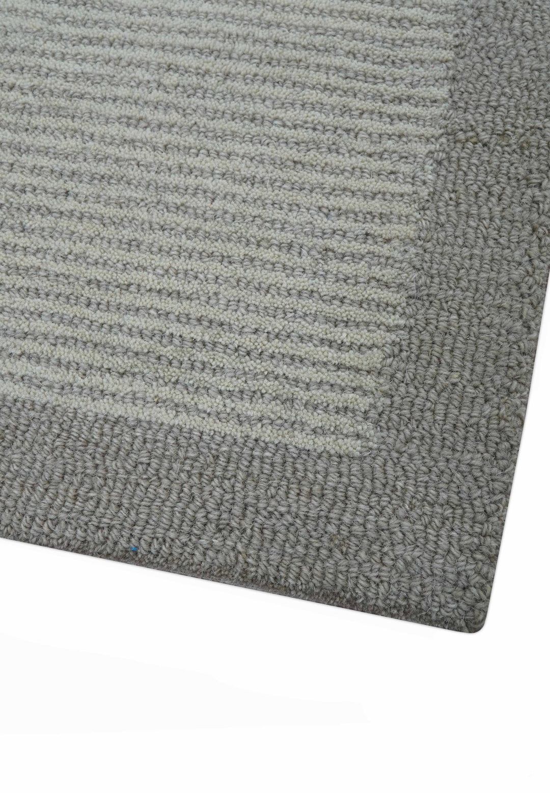 Custom Made Modern Solid Design Gray Hand Tufted Wool Rug - The Rug Decor