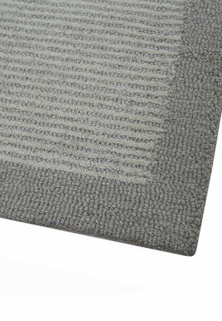 Custom Made Modern Solid Design Gray Hand Tufted Wool Rug - The Rug Decor