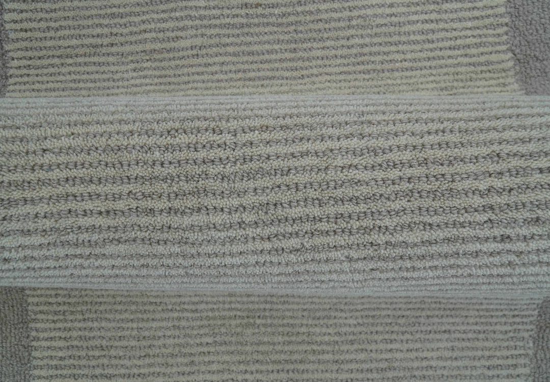 Custom Made Modern Solid Design Gray Hand Tufted Wool Rug - The Rug Decor