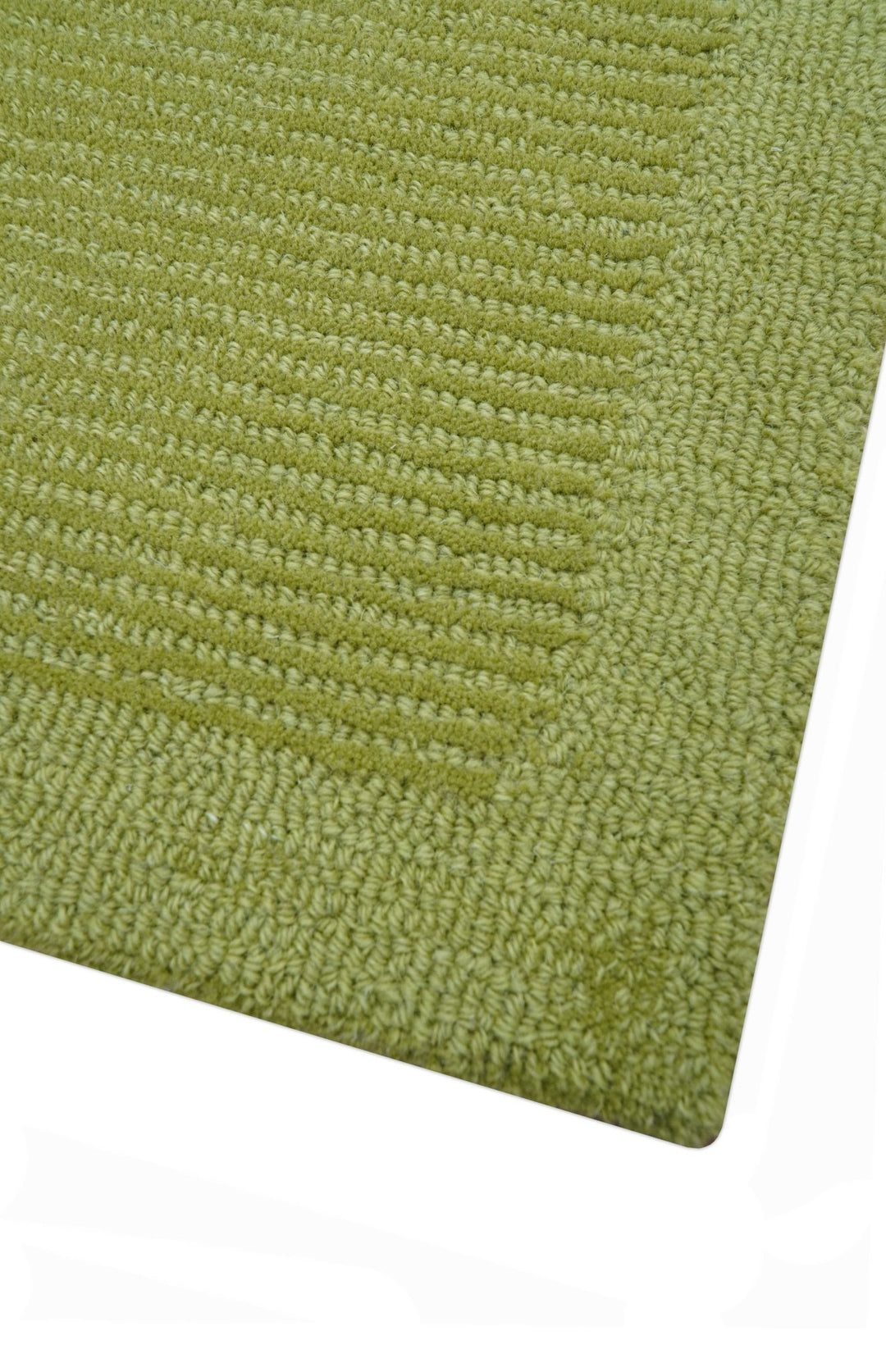 Custom Made Modern Solid Design Green Hand Tufted Wool Rug - The Rug Decor