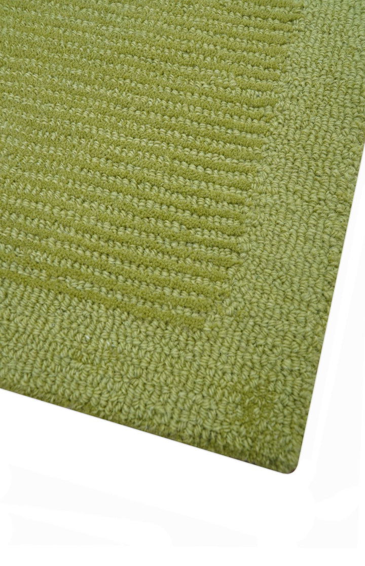 Custom Made Modern Solid Design Green Hand Tufted Wool Rug - The Rug Decor