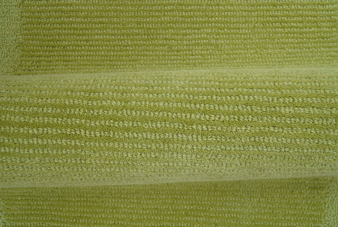 Custom Made Modern Solid Design Green Hand Tufted Wool Rug - The Rug Decor