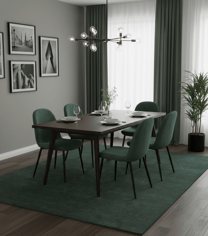 Custom Made Modern Solid Green Hand Tufted Wool Area Rug - The Rug Decor