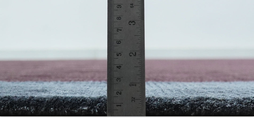 Custom Made Modern Solid Maroon And Gray Hand Knotted Wool And Art Silk Rug - The Rug Decor