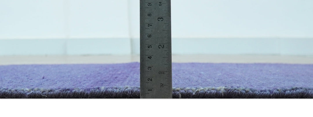 Custom Made Modern Solid Overdyed Blue Hand Knotted Wool Area Rug - The Rug Decor