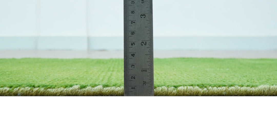 Custom Made Modern Solid Overdyed Green Hand Knotted Wool Area Rug - The Rug Decor