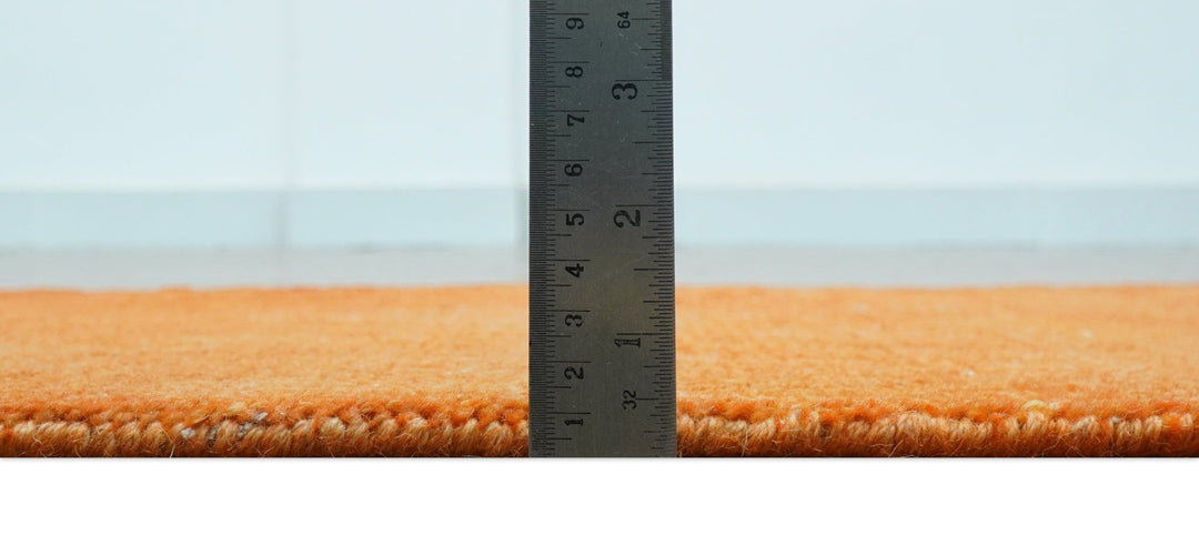 Custom Made Modern Solid Overdyed Orange Hand Knotted Wool Area Rug - The Rug Decor