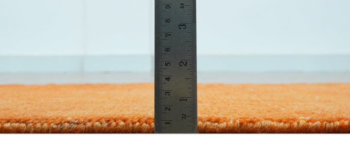Custom Made Modern Solid Overdyed Orange Hand Knotted Wool Area Rug - The Rug Decor