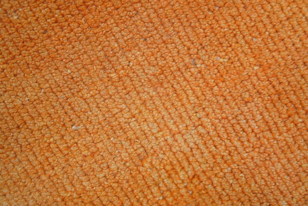 Custom Made Modern Solid Overdyed Orange Hand Knotted Wool Area Rug - The Rug Decor
