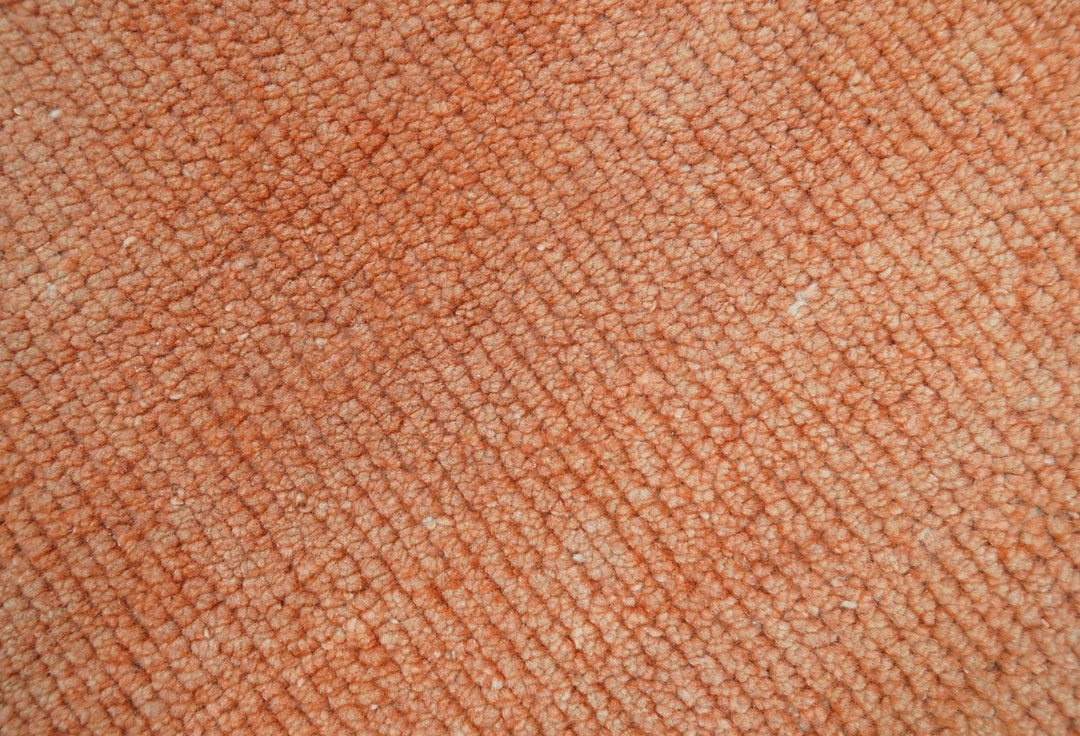 Custom Made Modern Solid Overdyed Rust Hand Knotted Wool Area Rug - The Rug Decor